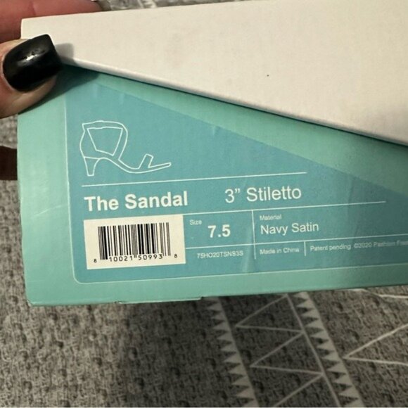 Pashion Footwear Blue Convertible Heels Sandals Size 7.5 Elegant Evening Chic - Picture 14 of 16